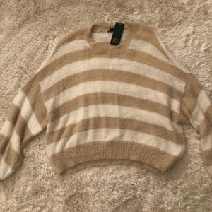 STRIPED FUZZY SWEATER